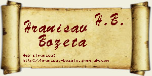 Hranisav Bozeta vizit kartica